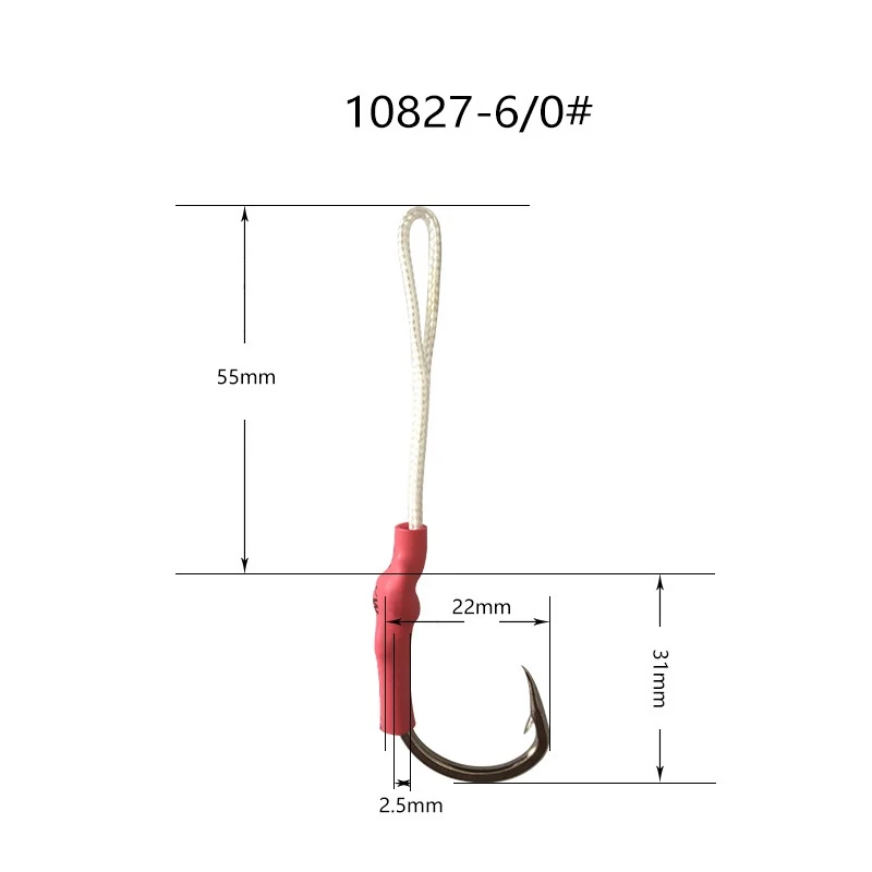 Assit 10827 Single Hook-AH204 With Dyneema Line Assit 10827 Single Hook-AH204 With Dyneema Line