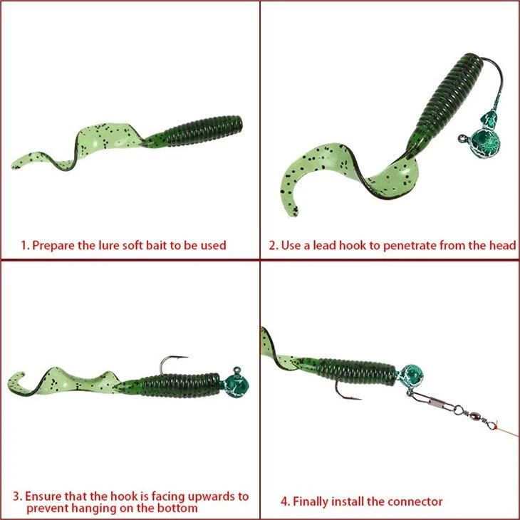 TOPIND Soft Bait T-tail Curly Tail Lure Corn Set Boxed Accessories