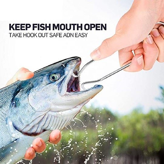 TOPIND Stainless Steel Fish Mouth Jaw Spreaders Hanging Hook Rack